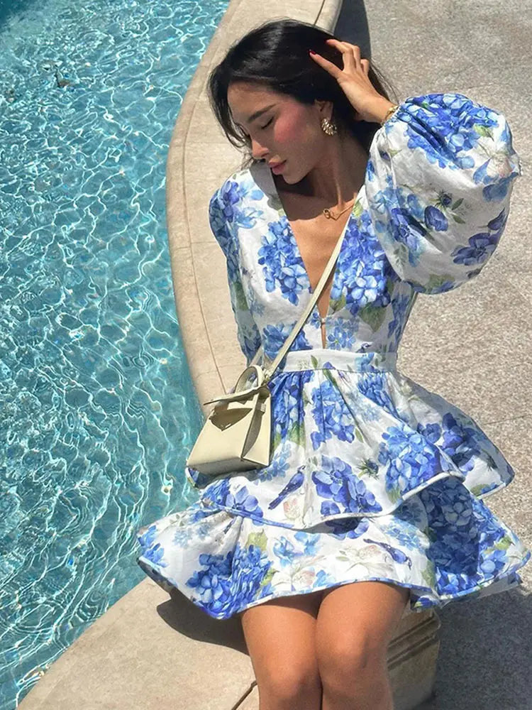 Vestido Celeste Flower